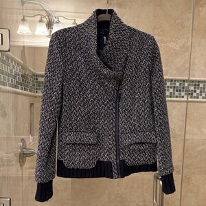 Splendid Navy and White Tweed Jacket